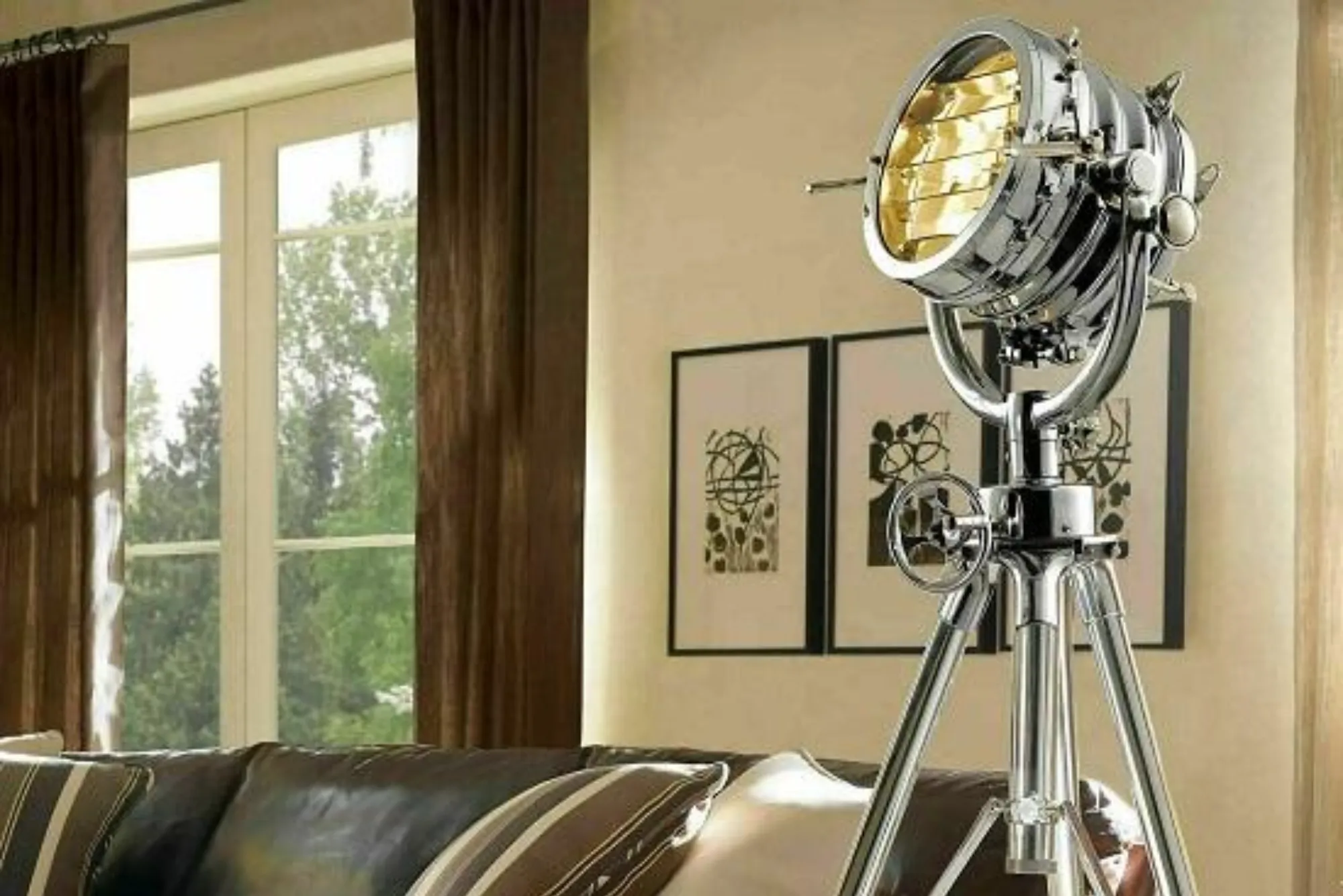 Tripod Spotlight Living Room